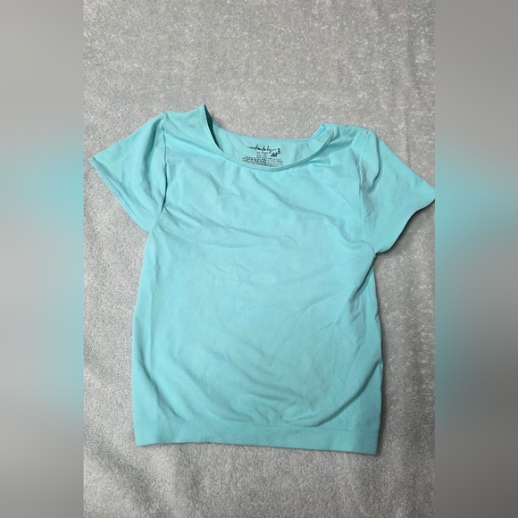Free People Tops - Free People Aqua Short Sleeve Tee